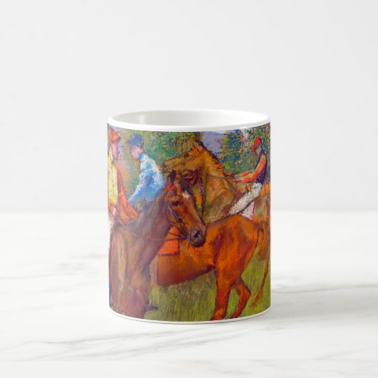 Jockeys und Rennpferde, Edgar Degas Kaffeetasse (Mittel)