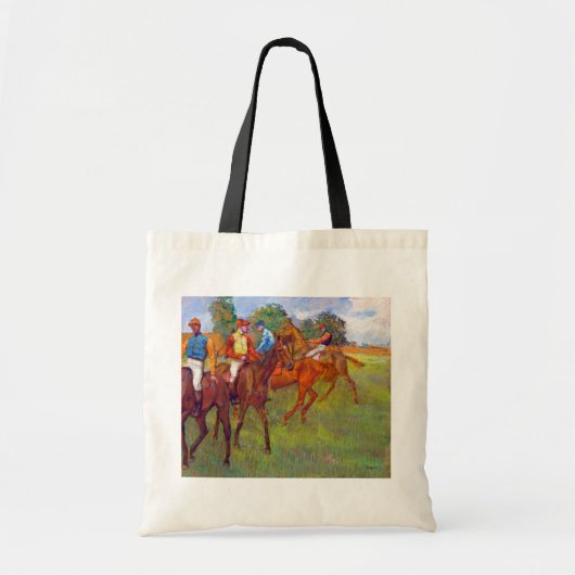 Jockeys und Rennpferde, Edgar Degas Tragetasche (Vorne)