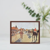 Jockeys vor der Tribüne von Edgar Degas Postkarte (Stehend Vorderseite)