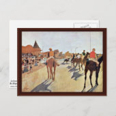Jockeys vor der Tribüne von Edgar Degas Postkarte (Vorne/Hinten)
