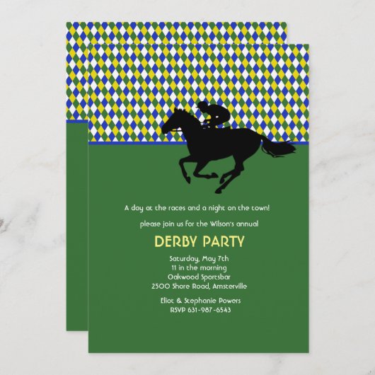 Jockys Pride Emerald-Einladung Einladung (Vorne/Hinten)