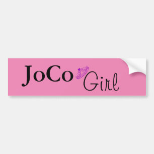 JoCo Girl auf rosa Autoaufkleber