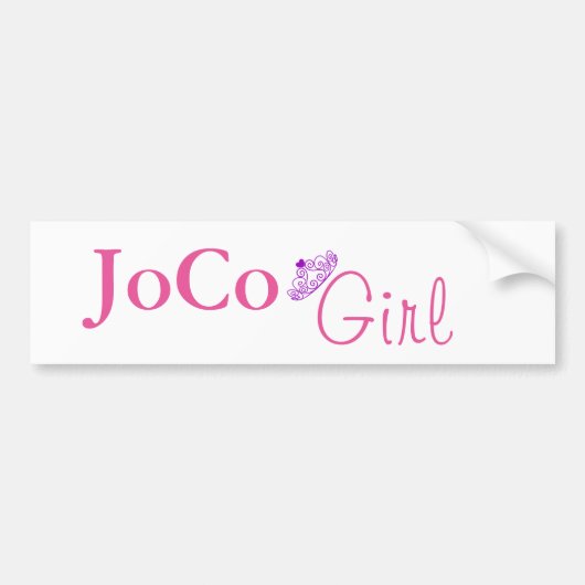JoCo Girl auf Weiß Autoaufkleber (Vorne)