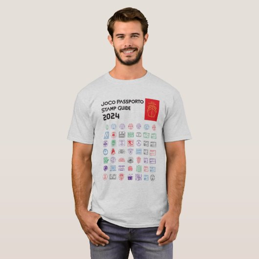 JoCo Passporto 2024 Briefmarke Guide T - Shirt (Vorne ganz)