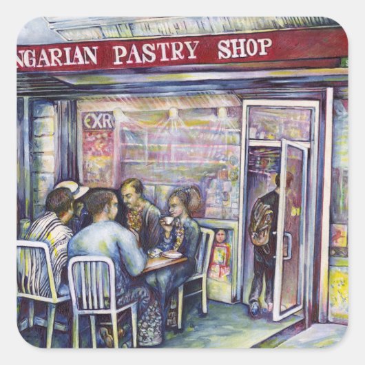 Jocund Quadratischer Aufkleber (Vorderseite)