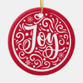 JoCustom Family Foto Weihnachtsfeiertag Rot Keramik Ornament (Vorne)