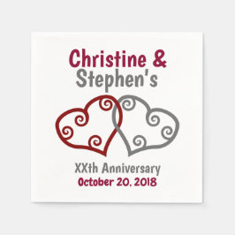 Joded Hearts Milestone Jahrestag Serviette