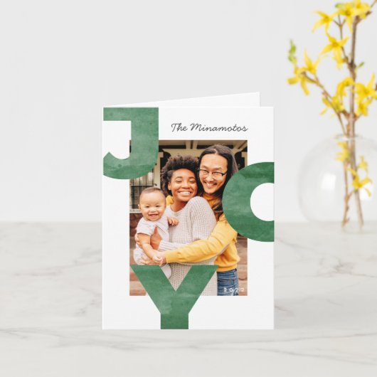 Jodern Modern Simple Cool Typografy Family Foto Karte (Gelbe Blume)