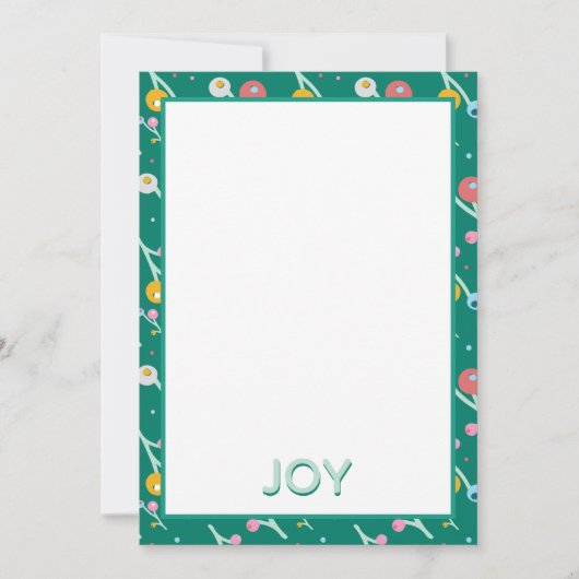 Jodern Moderner Urlaub Berries Grünen Weihnachten Mitteilungskarte (Vorderseite)