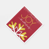 Jodgold Typografie Red Modern Holiday Snowflake Serviette (Ecke)