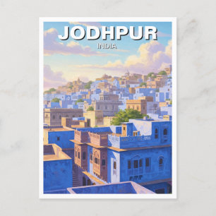 Jodhpur India Blue houses Postkarte