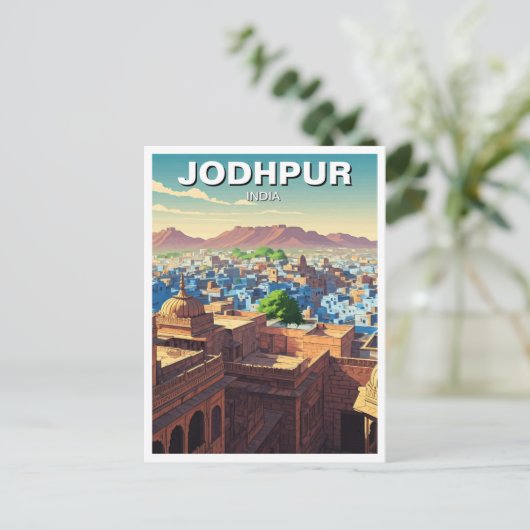 Jodhpur India Blue houses Postkarte (Stehend Vorderseite)