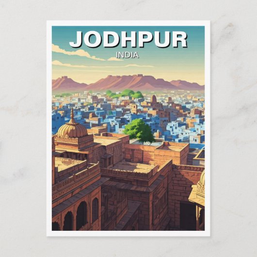 Jodhpur India Blue houses Postkarte (Vorderseite)
