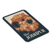 Jodhpur India Illustration Travel Art Vintag Magnet (Rechte Seite)