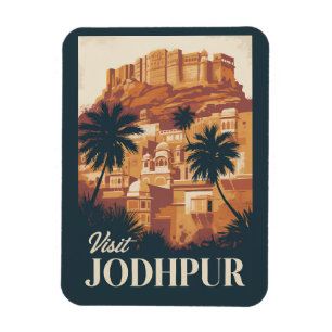 Jodhpur India Illustration Travel Art Vintag Magnet