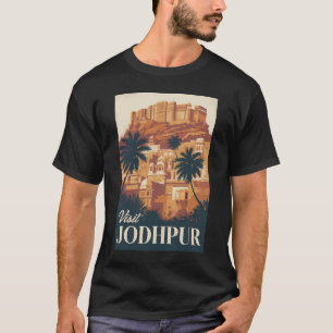 Jodhpur Indien Illustration Reise Kunst Vintage T-Shirt