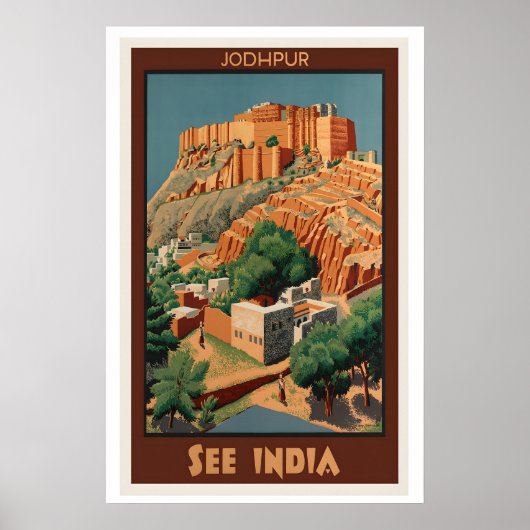 Jodhpur See India Vintage Travel Poster (Vorne)