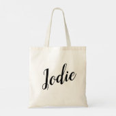 Jodie Customizable Script Design Tote Bag Tragetasche (Rückseite)