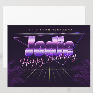 Jodie Name Vorname lila retro Karte Geburtstag