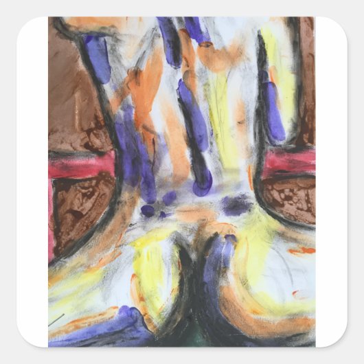 Jody Deux Quadratischer Aufkleber (Vorderseite)