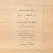 Jody Simple Elegant Wedding Acryleinladungen (Vorderseite)