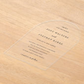 Jody Simple Elegant Wedding Acryleinladungen (Ablage )