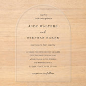 Jody Simple Elegant Wedding Acryleinladungen (Vorderseite)