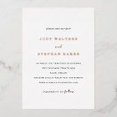 Jody Simple Elegant Wedding Save the Date Folieneinladung (Vorderseite)