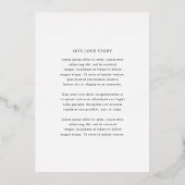 Jody Simple Elegant Wedding Save the Date Folieneinladung (Rückseite)