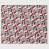 Joe and Kamala Santa Hat Funny Christmas Silver Geschenkpapier (Flach)