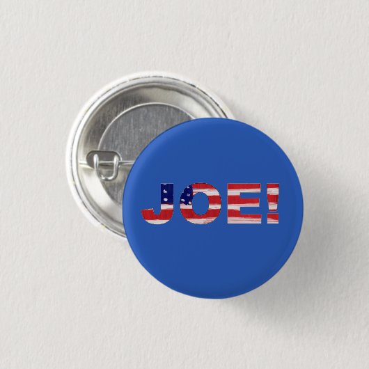 JOE! auf Blau mit Flagge Button (Vorne & Hinten)