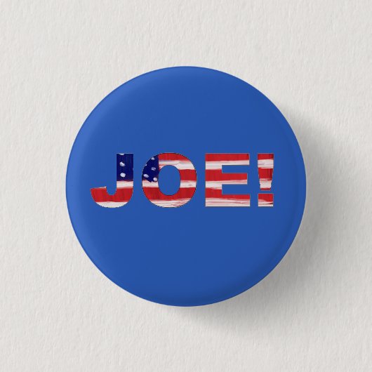 JOE! auf Blau mit Flagge Button (Vorderseite)