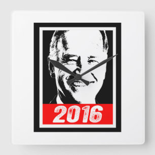 JOE BIDEN 2016.png Quadratische Wanduhr