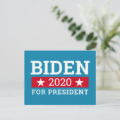 Joe Biden 2020 für President - Aquamarin Blue Red  Postkarte (Stehend Vorderseite)