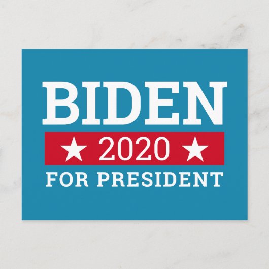 Joe Biden 2020 für President - Aquamarin Blue Red  Postkarte (Vorderseite)
