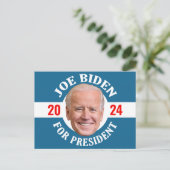 Joe Biden 2024 - Classic Design Blue White Foto Postkarte (Stehend Vorderseite)