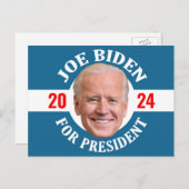 Joe Biden 2024 - Classic Design Blue White Foto Postkarte (Vorne/Hinten)