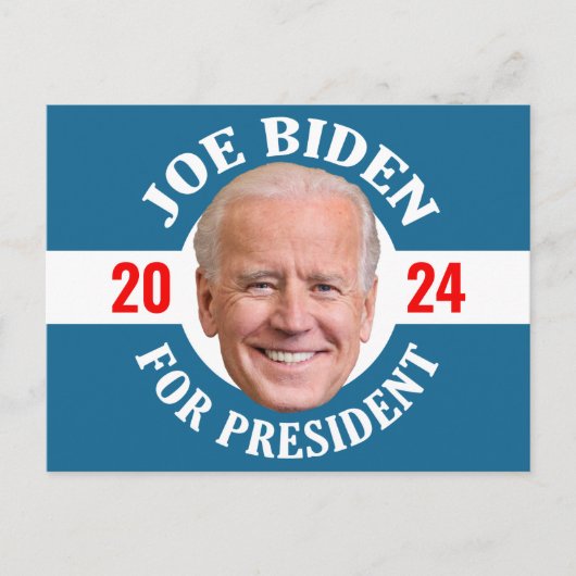Joe Biden 2024 - Classic Design Blue White Foto Postkarte (Vorderseite)