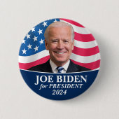 Joe Biden 2024 für Präsident Foto Button (Vorderseite)