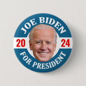 Joe Biden 2024 für Präsident Foto Floating Head Button (Vorderseite)