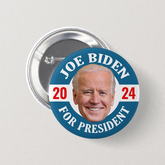 Joe Biden 2024 für Präsident Foto Floating Head Button (Vorne & Hinten)