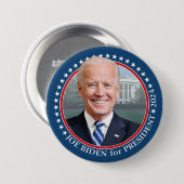 Joe Biden 2024 für Präsident Foto White House Button (Vorne & Hinten)