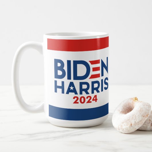 Joe Biden 2024 - Kamala Harris Blue Red Kaffeetasse (Mit Donut)