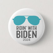 Joe Biden 2024 - Ridin' mit Biden Button (Vorderseite)