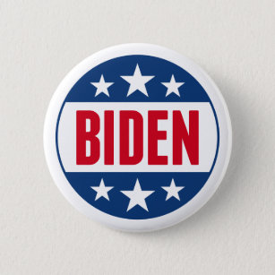 Joe Biden 2024 Simple Briefmarke Red Blue Button