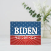 Joe Biden 2024 - Sternenstreifen Postkarte (Stehend Vorderseite)