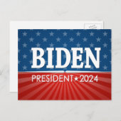 Joe Biden 2024 - Sternenstreifen Postkarte (Vorne/Hinten)