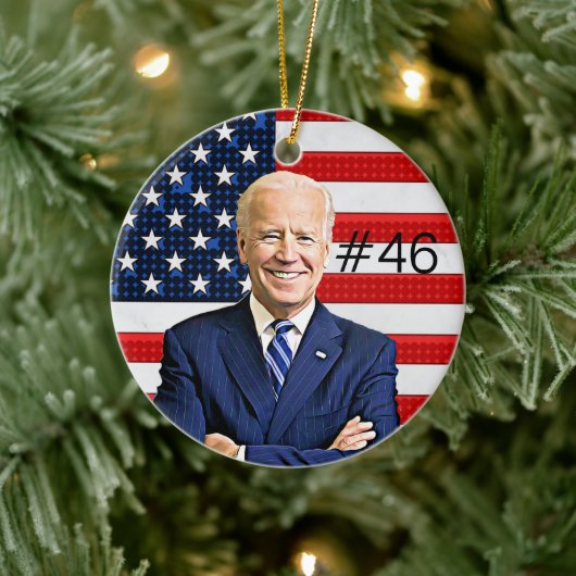 Joe Biden #46 und Kamala Harris Präsident und Vize Keramik Ornament (Baum)