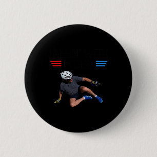 Joe Biden Absturz von Biden Bike Meme Funn Button