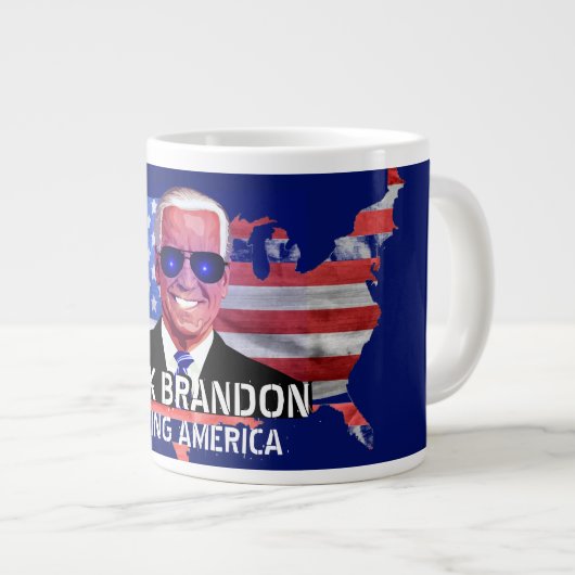 Joe Biden als Dark Brandon Giant Coffee Tasse (Vorderseite Rechts)